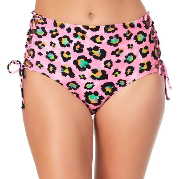 California Waves Side-Lace High Waist Bikini Bottoms - Picture 1 of 2